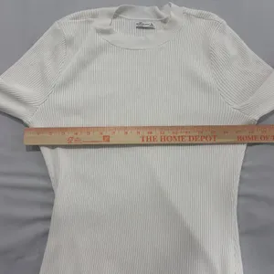 Hollister White Ribbed Knit Long Sleeve Mini Dress XL Crew Neck Bodycon thumbnail 5
