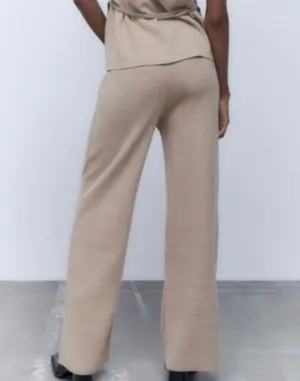 ZARA Basic Soft Pants in Light Camel thumbnail 3