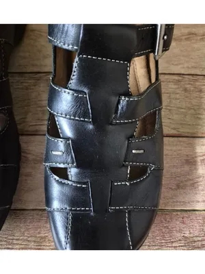 Naturalizer Black Leather Mary Jane Size 7.5M Adjustable Strap Comfort Shoes thumbnail 3