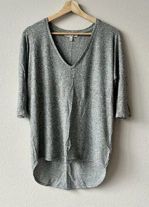 Express Oversized Wide Neck Knit Tee thumbnail 1