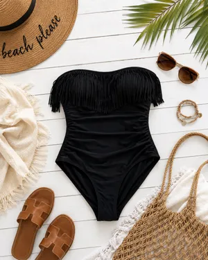 Swimsuits For All One Piece Black Bathing Suit thumbnail 3