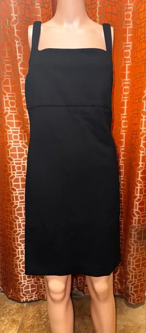 Spanx Ponte Square Neck Mini Dress Classic Black XL NWT thumbnail 1