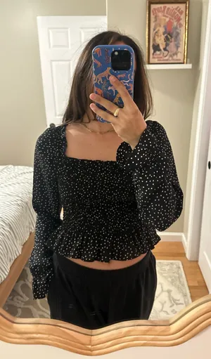 Forever 21 Black and white polka dot top thumbnail 1