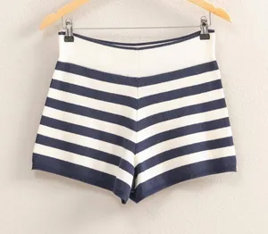 Double Zero Fitted Knit Navy Stripe  Shorts thumbnail 1