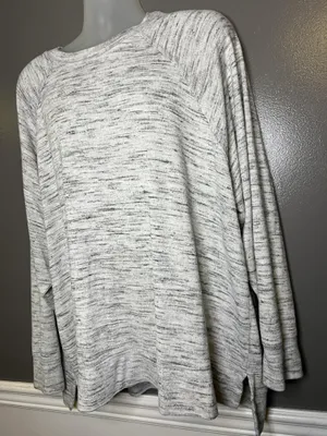 Aerie Sweater Womens XXL Gray Space Dye Knit Raglan Crewneck Pullover Cozy thumbnail 4
