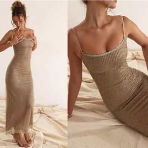LIMITED EDITION House‎ of CB XL 'Alondra' Cafe Au Lait Beaded Maxi Dress NWOT XL thumbnail 9