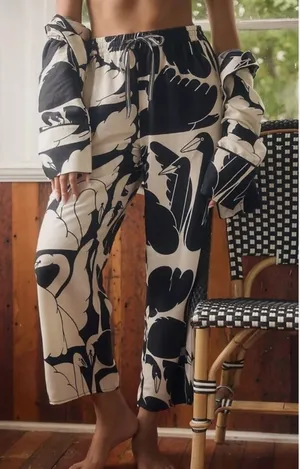 Anthropologie Cecilia Pettersson Wide Leg Flannel Pajama Pants Women’s Small thumbnail 1