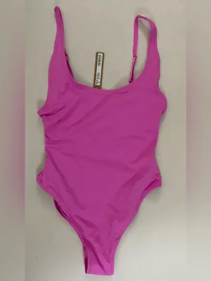 Skims NWT Scoop Neck One-Piece Swimsuit - Neon Orchid Pink Size S thumbnail 2