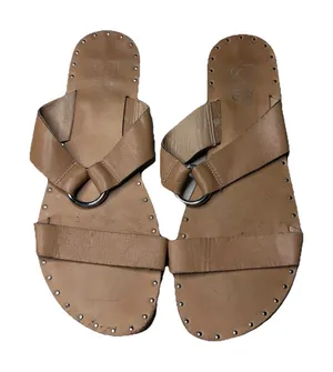 Franco Sarto Leather H-Style Slide Sandals Cognac Tan Women’s Size 9 thumbnail 1