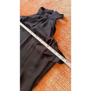 Nine West Ruffle Dress Size 6 Black High Neck Sleeveless Elegant thumbnail 4