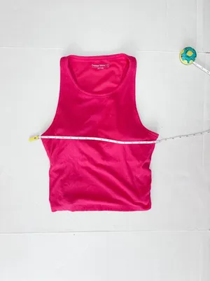 Outdoor Voices Ribbed Built-In Shelf Bra Crop Top - Petunia Pink - Size Large thumbnail 5