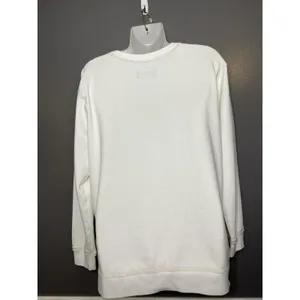 Abercrombie & Fitch Sweatshirt Womens Medium White Soft A&F Fleece Side Snap thumbnail 6