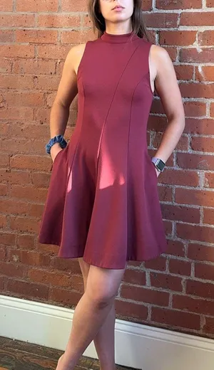 Free People Maroon Halter Dress Open Back thumbnail 3