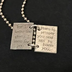 Jeremiah 29:11 Book Necklace Silver thumbnail 2