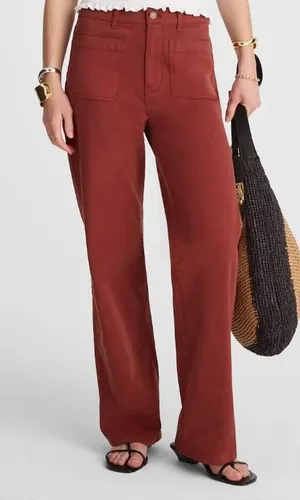 Madewell Emmett Wide Leg‎ High Rise Pants Antique Rose Pink size 25 NWT thumbnail 1
