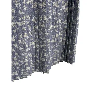 Saving Paige Floral Lace Pleated Midi Dress Women's Size S Blue Modest Dainty‎ thumbnail 4