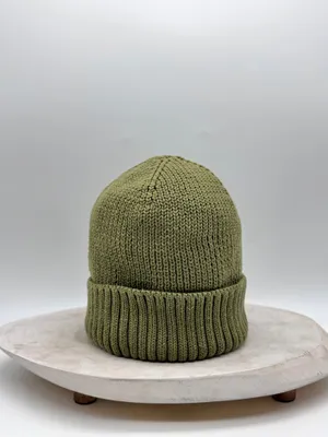 adidas Glam On Woolie Beanie Hat Olive Green Ribbed Cuff Knit Cap NWOT thumbnail 2