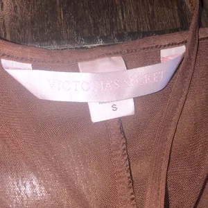 Victoria’s Secret brown sheer floral lingerie skip size small thumbnail 3