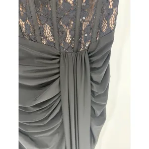 Betsy & Adam Gown Womens 2 Black Lace Corset‎ Sequin Ruched Formal Evening Dress thumbnail 5