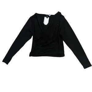 NWT H&M Divided Women's Medium Black Long Sleeve Wrap Top Casual Fall‎ Blouse thumbnail 2