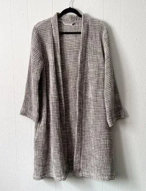 Parachute Robe Womens Small Waffle Knit Open Front 100% Cotton Breathable Cozy thumbnail 1
