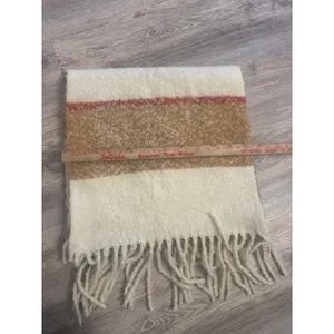 Madewell Striped Brushed Scarf Cream Tan Rust‎ NWT thumbnail 7