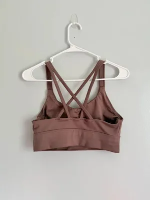 90 Degree by Reflex Strappy Longline Sports Bra Mauve Fits M thumbnail 2
