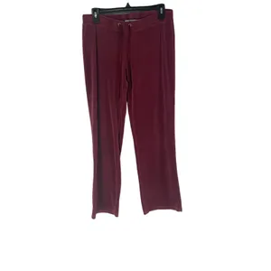 New York Laundry NYL Y2k Women Burgundy Velour Lounge Pants Drawstring Small‎ thumbnail 2