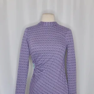 ZARA Lilac Jacquard Open Back Mini Dress Heart Detail Retro Knit Purple Small thumbnail 3