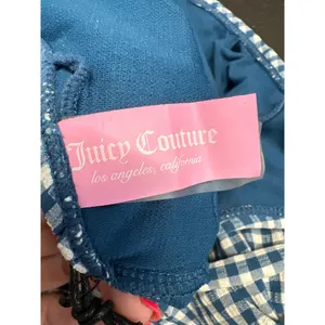 Juicy Couture Seersucker Lined Blue Gingham Zipper Front women sz L thumbnail 6