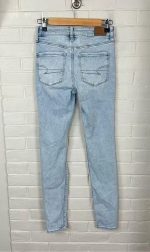 American Eagle Distressed Light Wash High Rise Jegging Size 2 thumbnail 9