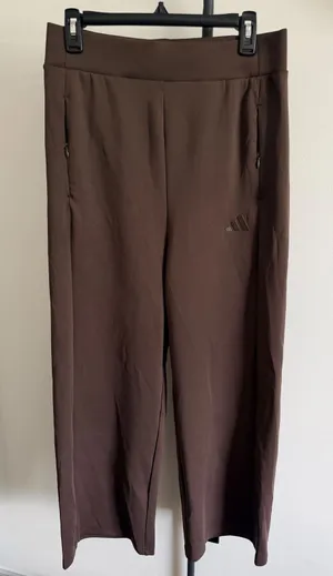 Adidas Womens Wide Leg Athletic Pants Brown High Rise Crop KF0794 Medium thumbnail 1