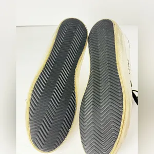 Golden Goose White Sneakers with Silver Glitter and Leopard Star Size 39 thumbnail 9