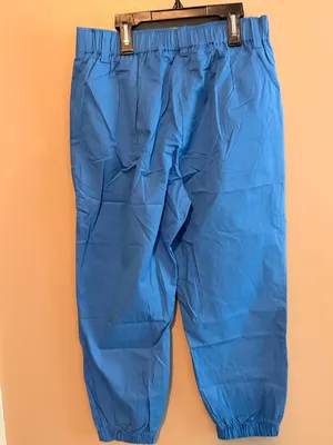 Halara M Blue Elastic Waist Cotton Blend Jogger Pants With Pockets Size M thumbnail 2