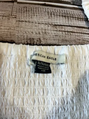 American Eagle Outfitters White Smocked Midi Coastal Dress Size XL thumbnail 5