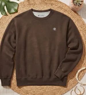 CHAMPION Eco Fleece Dark Brown Embroidered C Logo Crewneck Pullover thumbnail 1