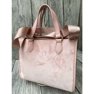 Juicy Couture Pink Diamond Velour Tote – Logo Strap & Heart Charm thumbnail 2