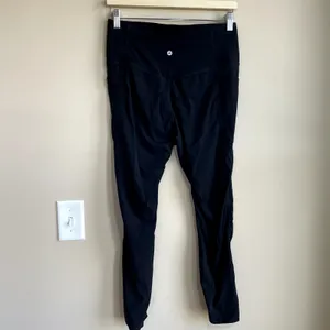 Halara 7/8‎ length black leggings women's L nylon elastane high waisted pockets thumbnail 4