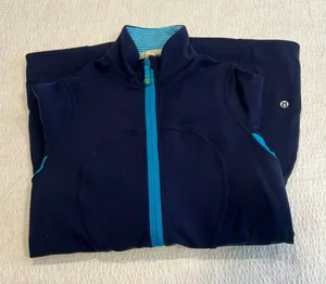 Lululemon navy blue vintage waist scrunch string jacket 4 women thumbnail 1