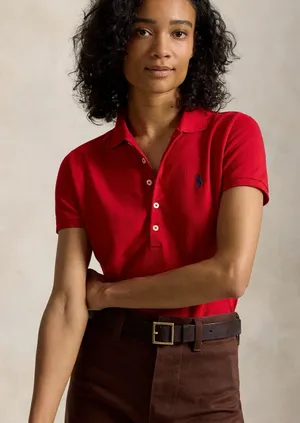 Ralph Lauren Vintage Slim Fit Polo Shirt | Size: M | Red thumbnail 1