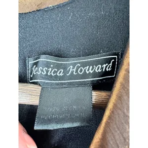 Vtg Jessica Howard Cocktail Dress Womens‎ 8 Black Brown Evening Retro Hollywood thumbnail 3