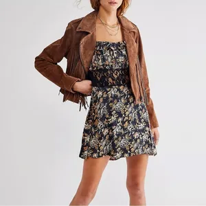 NEW Free People Lucie‎ Mini Dress in Brown Multi Size 8 thumbnail 8