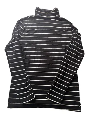 Gap Women’ Striped Black & White Long Sleeve Turtleneck Top Sz L thumbnail 4