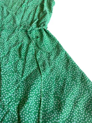 Reformation Dawn Mini Wrap Dress Green Floral Print Flowy Girly Party Size Small thumbnail 5