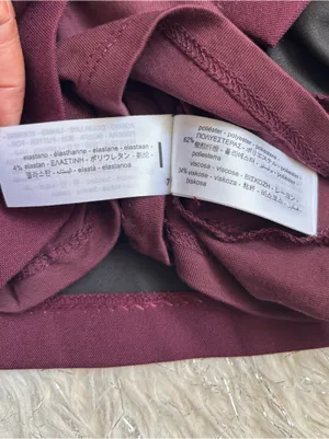 Bershka Burgundy Women’s Pleated Mini Skirt/Short with Side Bow Detail‎ Size M thumbnail 10