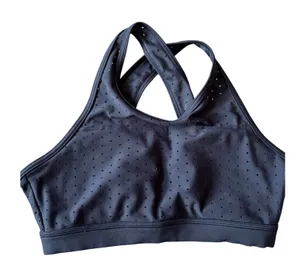 Buff Bunny Collection Black Perforated‎ Strappy Sports Bra Small thumbnail 1