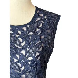 L'ATISTE Lace Mini Dress Women Medium Navy Blue Tiered Ruffle Hem Party Cocktail thumbnail 5