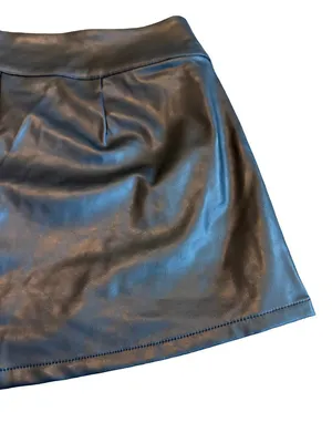 Wild Fable Black Vegan Leather Mini Skort Skirt w/ Shorts Classic Size XS Womens thumbnail 4