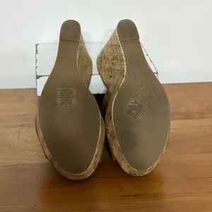 Mudd Womens Khloe Cognac Brown Laser Cut‎ Cork Wedge Platform Sandals Size 8.5 thumbnail 7