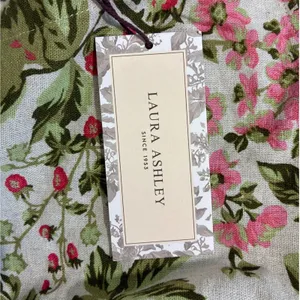 Laura Ashley Linen Blend‎ Floral Shift Dress Scalloped Hem Pink Green M thumbnail 6